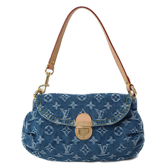 Louis Vuitton Denim Mini Pleaty Shoulder Bag Blue - Picture 1 of 9